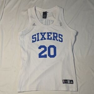 Adidas Sixers White and Blue Jersey
